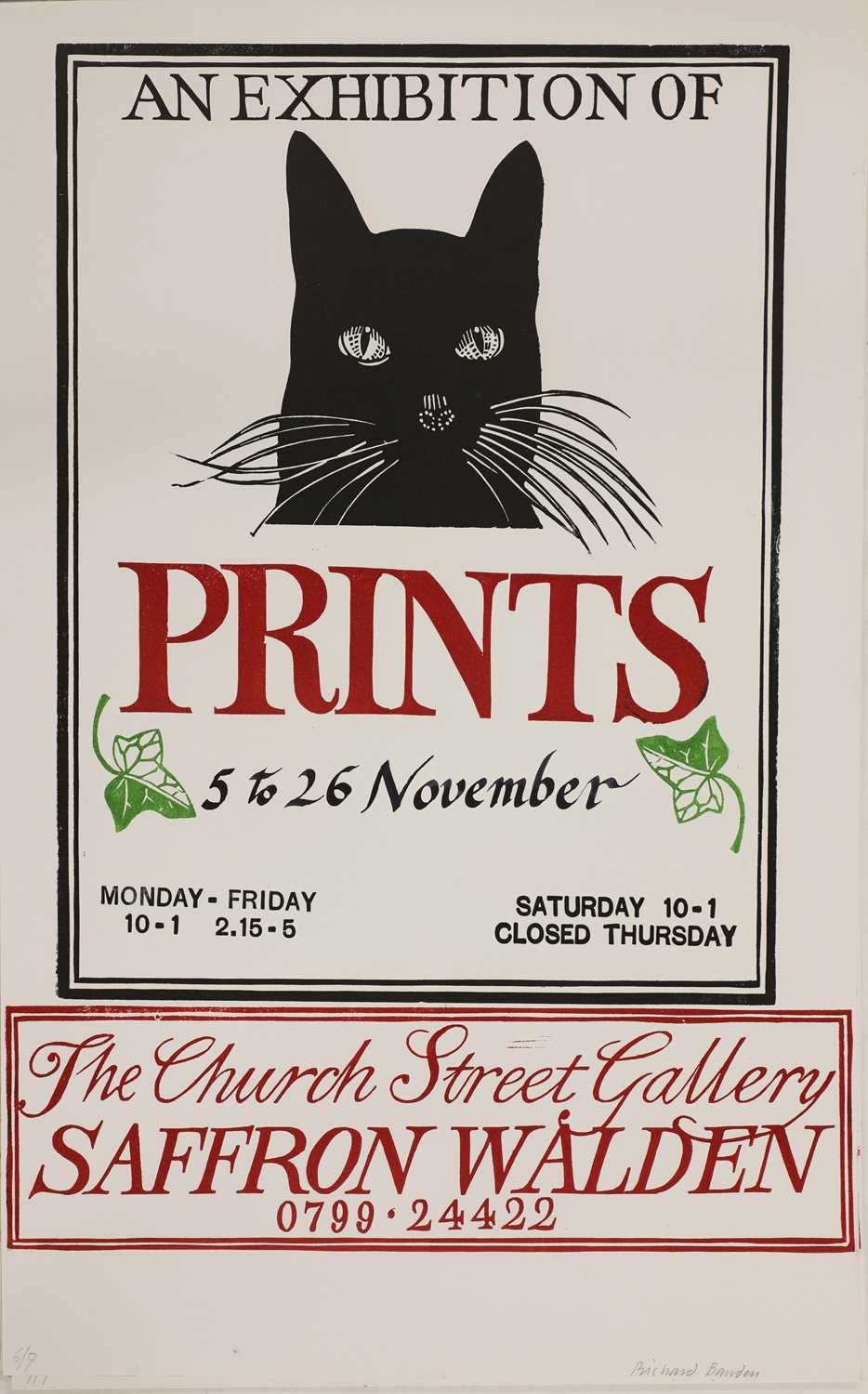 Exhibition poster for Richard Bawden at the Church Street Gallery, Saffron Walden - Image 3 of 8