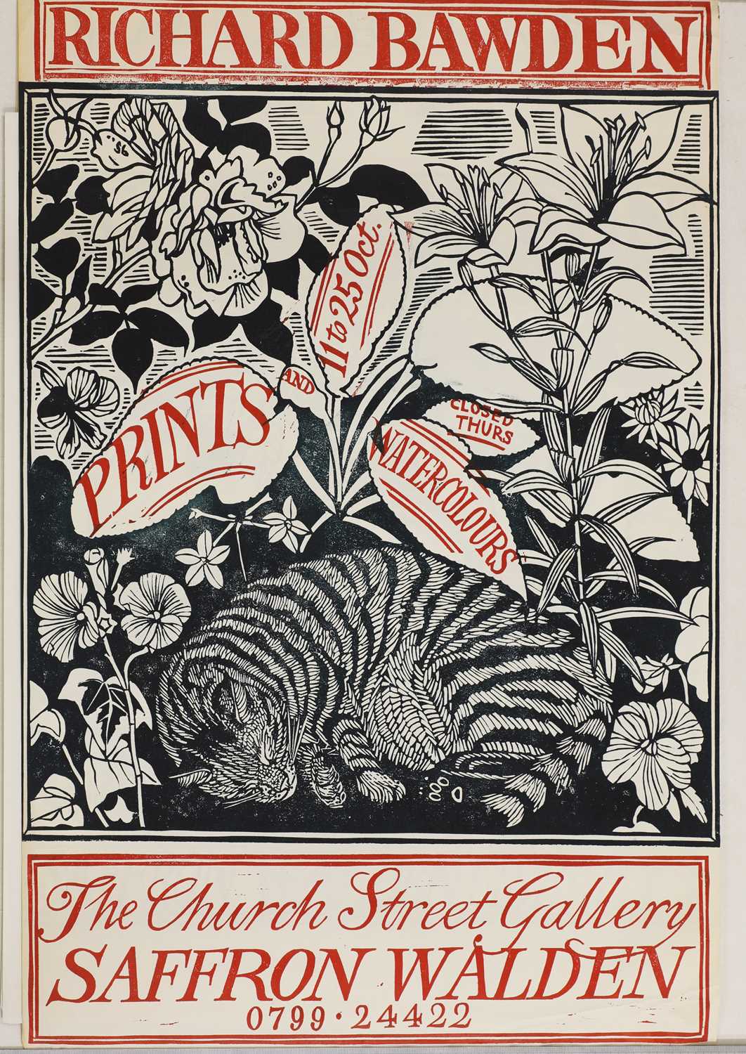 Exhibition poster for Richard Bawden at the Church Street Gallery, Saffron Walden