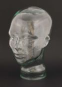 A glass head