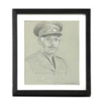 Captain Tom Moore in Army Uniform pencil drawing