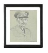 Captain Tom Moore in Army Uniform pencil drawing