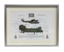 Chinook Helicopter signed 28 Squadron RAF Benson