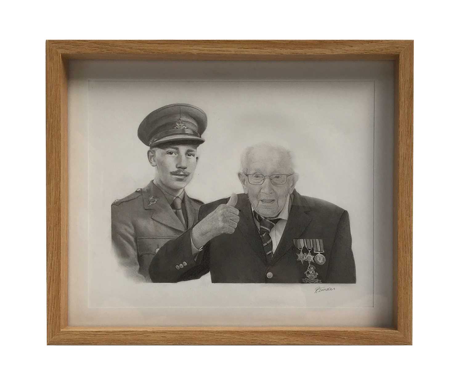 Captain Tom Young and Old pencil drawing