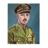Young Captain Tom in Army uniform oil on canvas