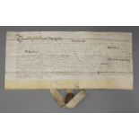 Document on vellum, dated 30 April, 1658: