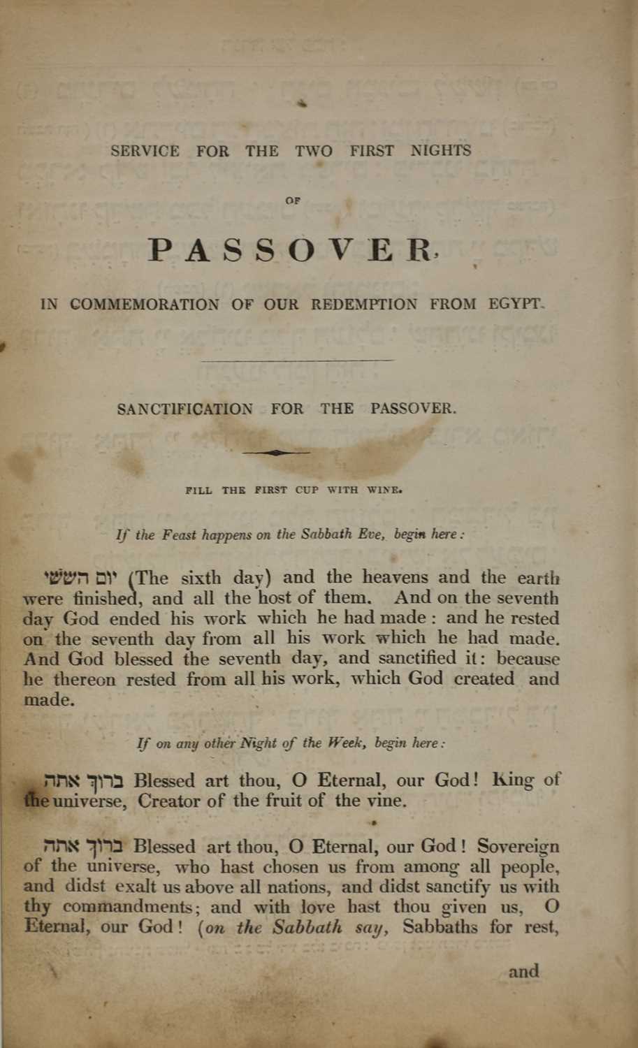 JUDAICA: 1- SERVICE FOR THE TWO FIRST NIGHTS OF PASSOVER, - Image 3 of 3