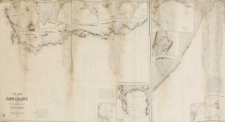 A blue back Hydrographic Chart of The Coast of the Cape Colony