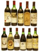 Assorted red wine: Chateau Jacques Blanc, 1983, Chateau La Tour St Bonnet, 1964, and nine others