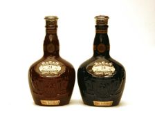 Chivas Brothers, The Royal Salute, one Ruby Flagon and one Sapphire Flagon, each boxed