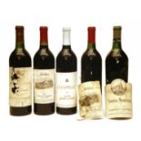 Assorted California Red Wine: Spring Mountain, 1974, one bottle and four various others