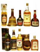 Assorted spirits to include: Glenside, Scotch Whisky, one bottle and nine various others