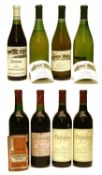 Assorted Californian Wine: Fumé Blanc, Robert Mondavi Winery, 1981, 3 bottles and 5 various others