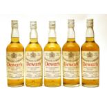 Dewar's, White Label, Fine Scotch Whisky, 70 proof, 26 2/3 fl. ozs, old bottling, five bottles