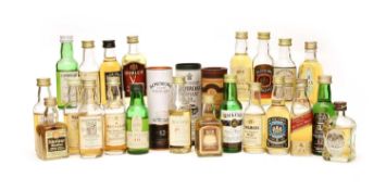 A large collection of approximately ninety-five 1970s and later aged whisky miniatures