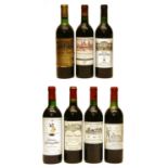 Assorted Red Bordeaux: Ch Calon Segur, 1998, one bottle and six various others