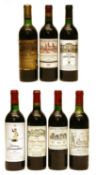 Assorted Red Bordeaux: Ch Calon Segur, 1998, one bottle and six various others