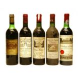 Assorted French Red wine: Chateau La Lagune, 1980, one bottle and six various others