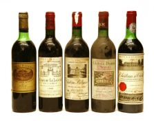 Assorted French Red wine: Chateau La Lagune, 1980, one bottle and six various others