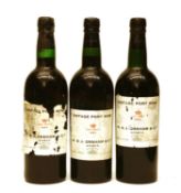 Grahams, Vintage Port, 1963, three bottles (labels damaged)