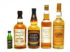 Assorted Whisky: The Balvenie, Doublewood, Single Malt, one bottle and four various others