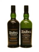 Ardbeg, Uigeadail, Islay Single Malt Scotch Whisky, 54.2% vol and another Ardbeg, total two bottles