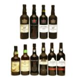 Assorted Port to include: Taylors, 40 Year Old Tawny Port, two bottles and eight various others
