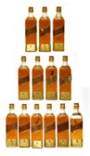 Johnnie Walker, Red Label, Old Scotch Whisky, old bottling, thirteen bottles