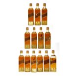 Johnnie Walker, Red Label, Old Scotch Whisky, old bottling, thirteen bottles