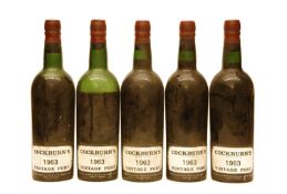 Cockburns, Vintage Port, 1963, five bottles