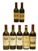 Assorted Red Bordeaux: Chateau de Pez, St Estephe, 1971, three bottles, and four various others