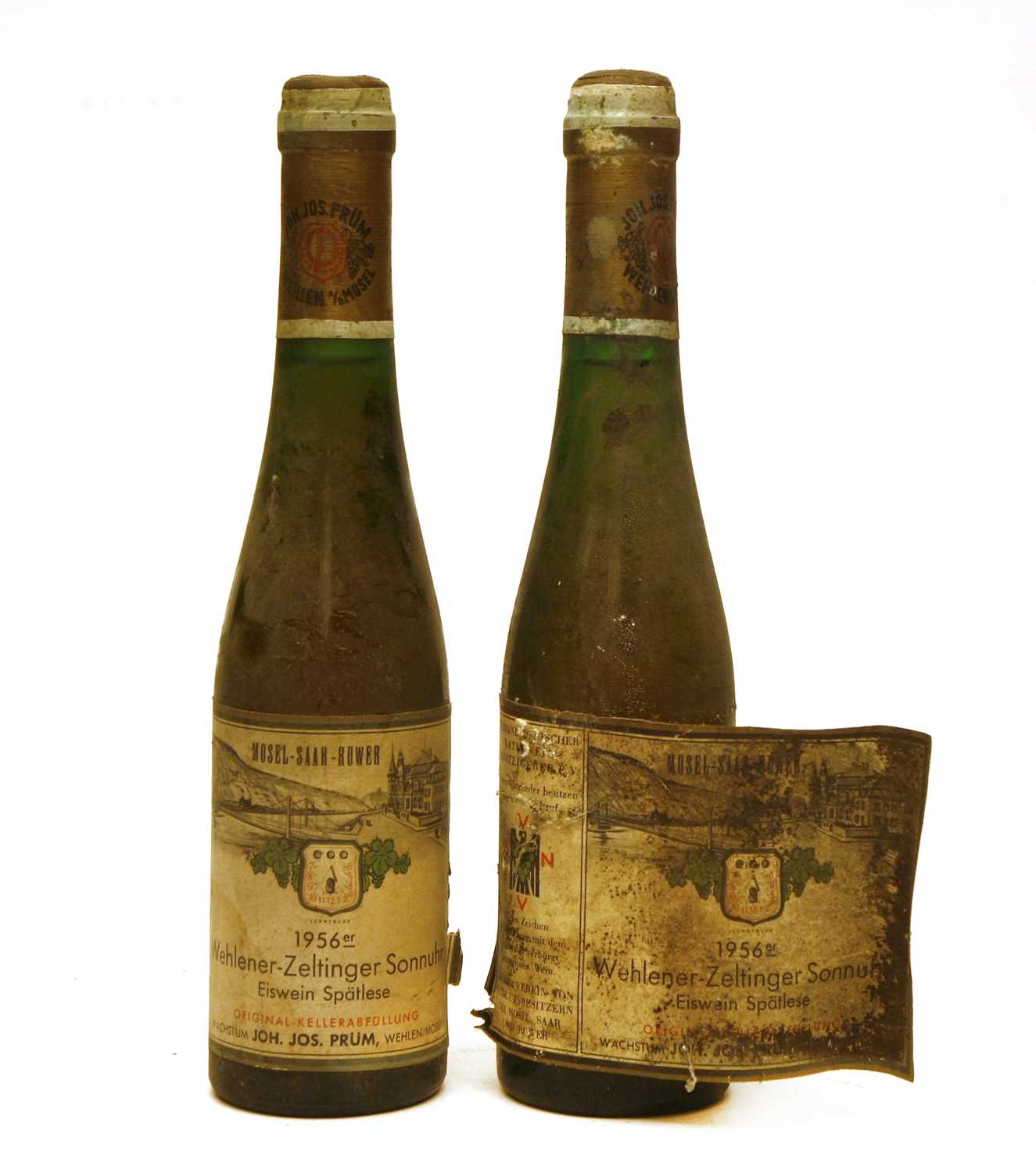 Wehlene-Zeltinger Sonnuhr, Eiswein Spätlese, Prum, 1956, 2 half bottles