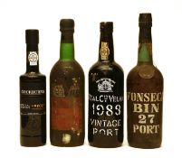 Assorted Port to include: Fonseca, Bin 27 Port, one bottle and three various others