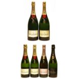 Assorted Moët & Chandon: two magnums and four bottles