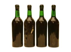 Vintage Port, no label, plain capsule, four bottles