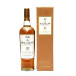 The Macallan, 10 year old, Single Malt Highland Scotch Whisky, 40%vol, 700ml, one bottle (boxed)