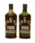 Messras, Vintage Port, 1968, two bottles, LN-MS, one with dropped cork and seepage