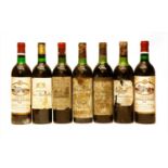 Assorted Red Bordeaux to include: Château Dauzac, 1966, one bottle, and six others