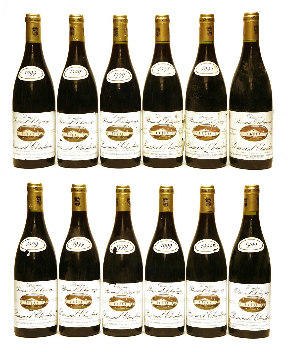 Pommard, 1er Cru, Chanlains, Domaine Bernard Delagrange, 1995 and 1999, twelve bottles in total