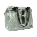 Mulberry grey antique leather overnight bag