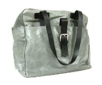 Mulberry grey antique leather overnight bag