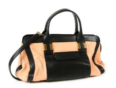 A Chloé black and peach leather 'Alice' shoulder bag,