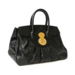 A Ralph Lauren black leather large tote