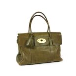 A Mulberry khaki grained leather 'Bayswater' handbag,