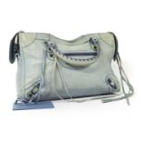 A Balenciaga 'City' light blue shoulder bag,