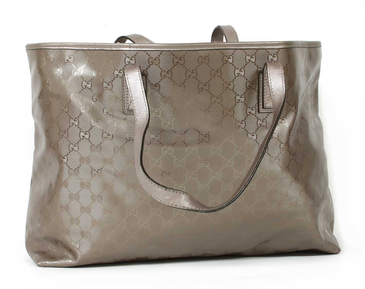 A Gucci metallic lilac coated canvas large tote