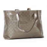 A Gucci metallic lilac coated canvas large tote