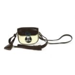 A Ralph Lauren two-tone cream and brown leather crossbody bag,