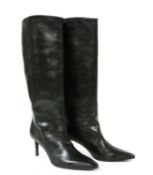 A pair of Ralph Lauren stiletto heel long boots