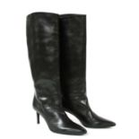 A pair of Ralph Lauren stiletto heel long boots