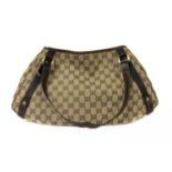 A Gucci beige canvas diagonal line 'Abbey' bag,